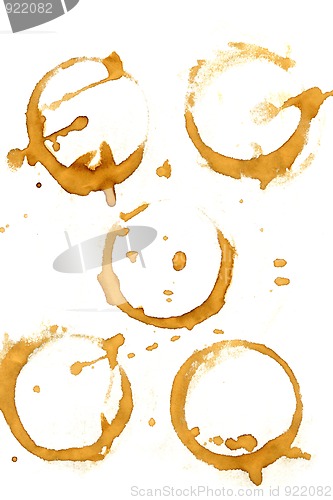 Image of Collection of coffee splashes and stains