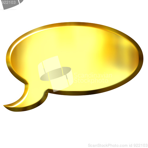 Image of 3D Golden Speech Bubble