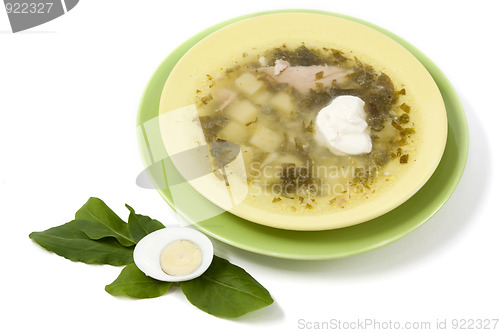 Image of Green borsch with sour cream