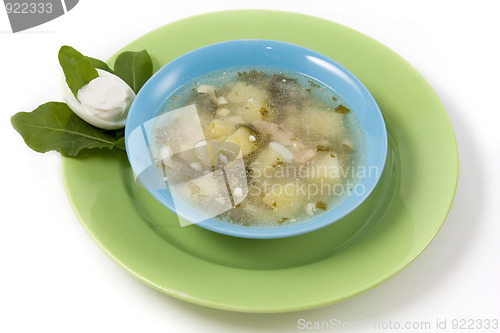 Image of Green borsch with sour cream