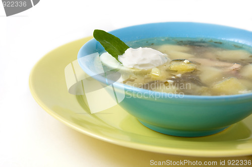 Image of Green borsch with sour cream