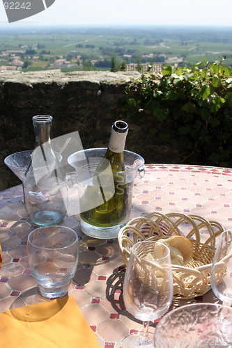 Image of Aftermath of outdoor lunch in Southern France