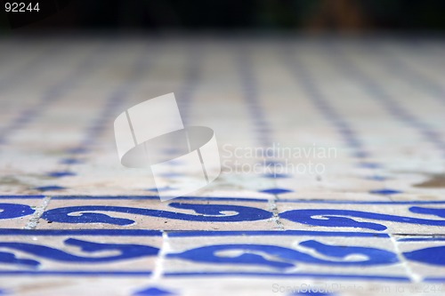 Image of Detail of tiled table top