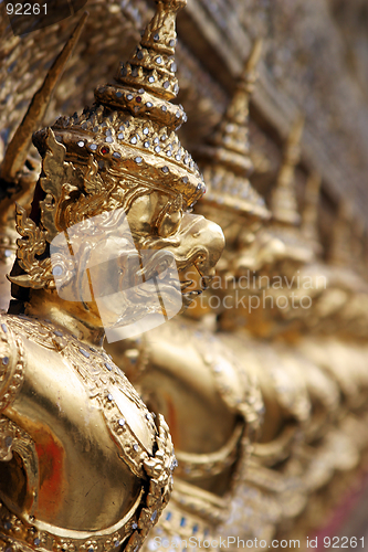 Image of Demon gargoyles at the shrine of the Emerald Buddha, Bangkok (po