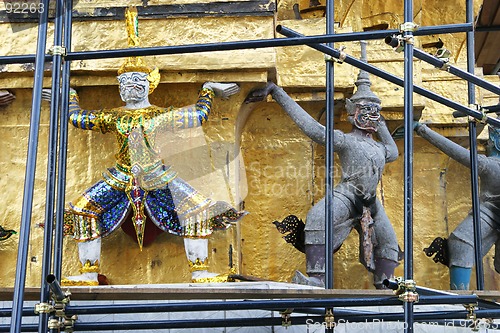 Image of Restoration of guard demons at Wat Phra Kaeo the Bangkok Grand P