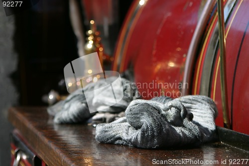 Image of Oily cloths left on steam engine