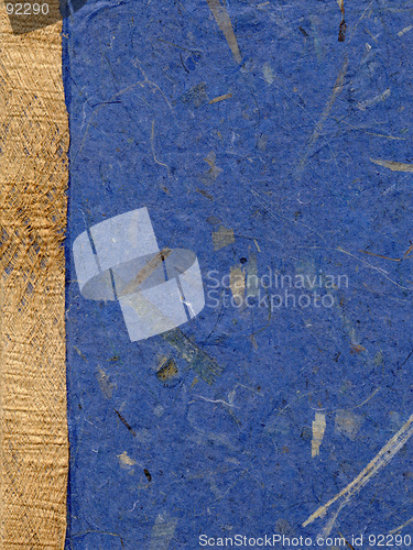 Image of Handmade paper, left laid with rough fabric