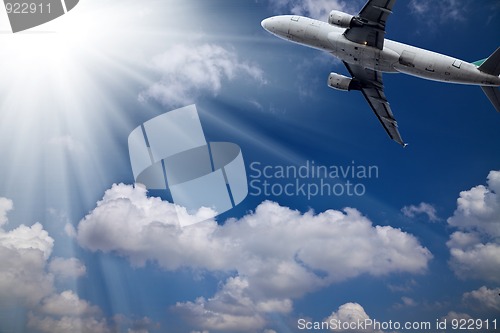 Image of  airplane and cloud