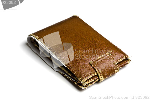 Image of Old brown wallet  isolated on white