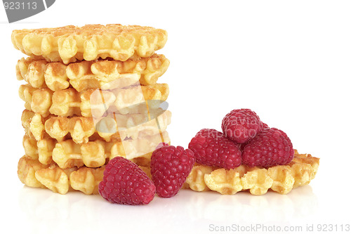 Image of Waffles and Raspberry Fruit