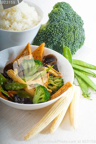 Image of tofu beancurd and vegetables