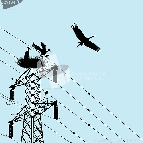 Image of Storks silhouettes