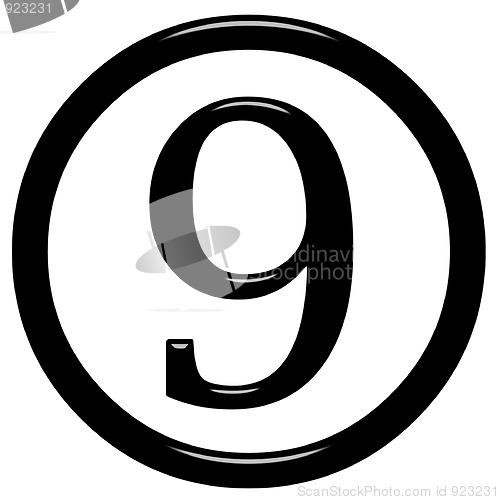 Image of 3D Framed Number 9