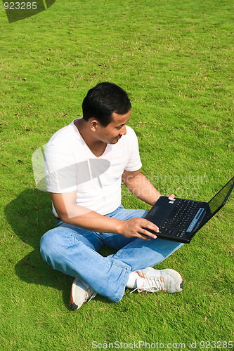 Image of man using laptop
