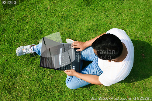 Image of man using laptop