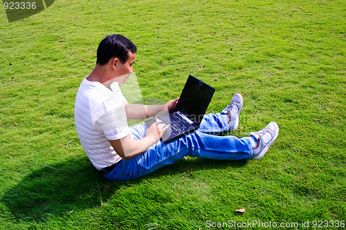 Image of man using laptop