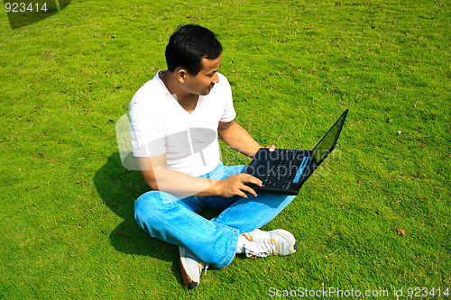 Image of man using laptop