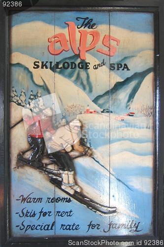 Image of Vintage ski  lodge poster