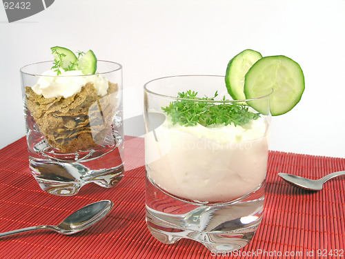 Image of yogurt with cucumber and watercress