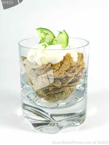 Image of yogurt with cucumber and watercress