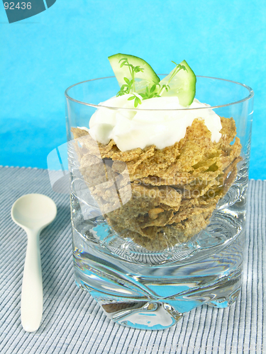 Image of yogurt with cucumber and watercress