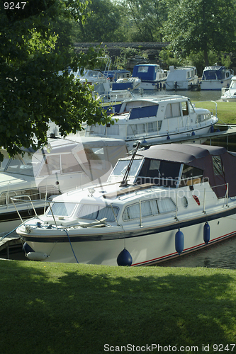 Image of Boats in maina at Ely, Cambridgeshire, UK