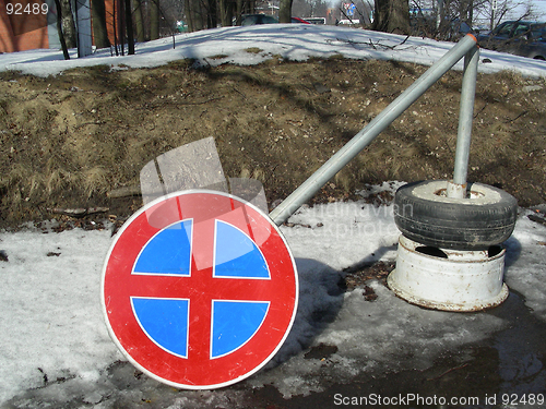 Image of broken road sign