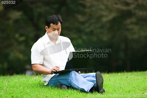 Image of man using laptop