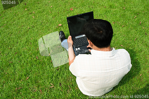 Image of man using laptop