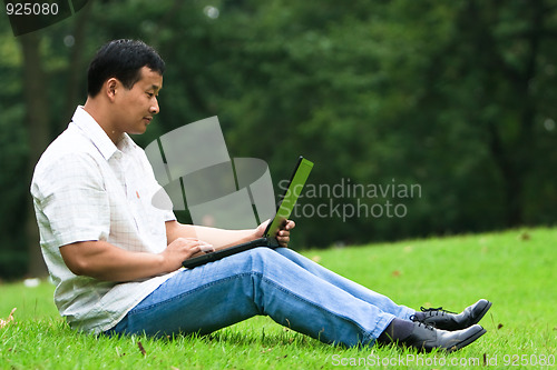 Image of man using laptop