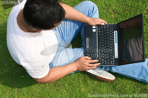 Image of man using laptop