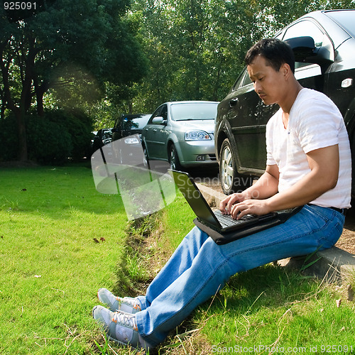 Image of man using laptop