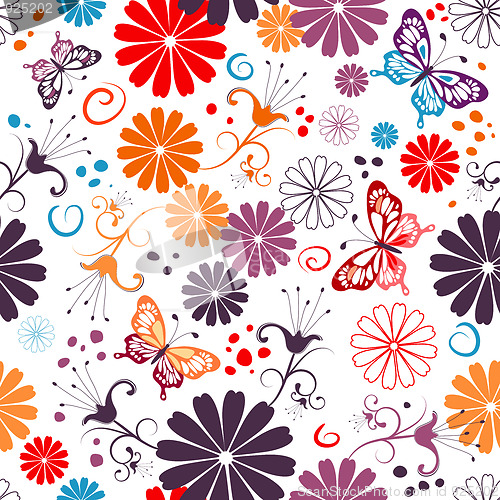 Image of Seamless floral white pattern 