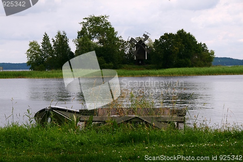Image of Small island with windmill