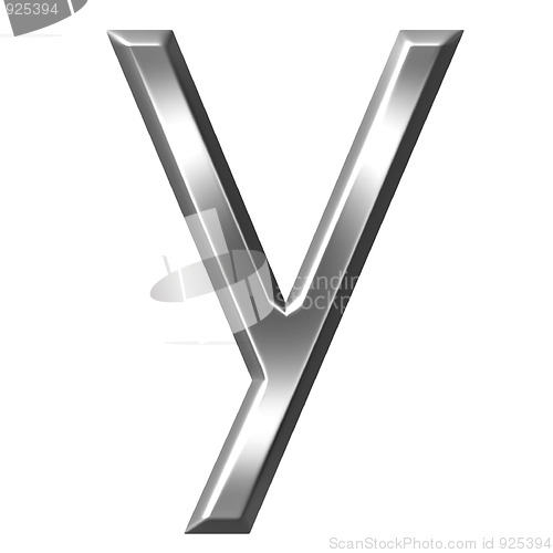 Image of 3d silver letter y