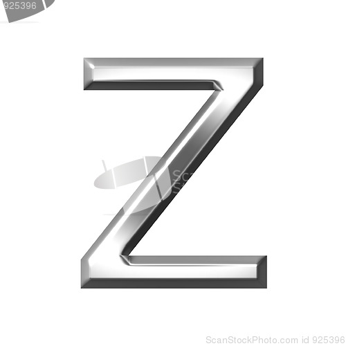 Image of 3d silver letter z