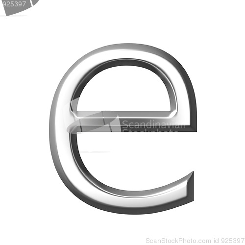 Image of 3d silver letter e