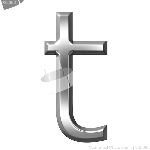 Image of 3d silver letter t