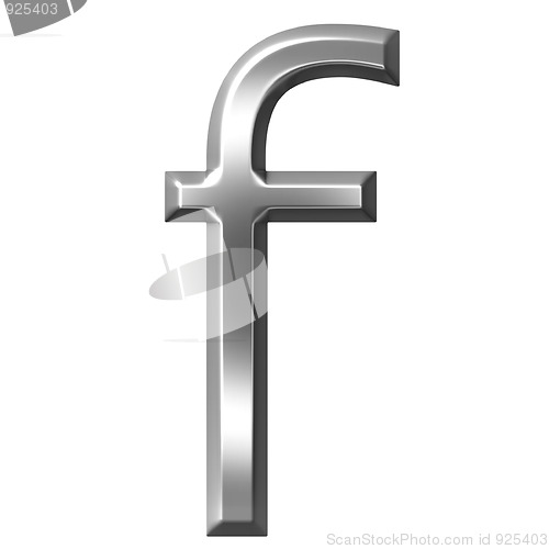 Image of 3d silver letter f