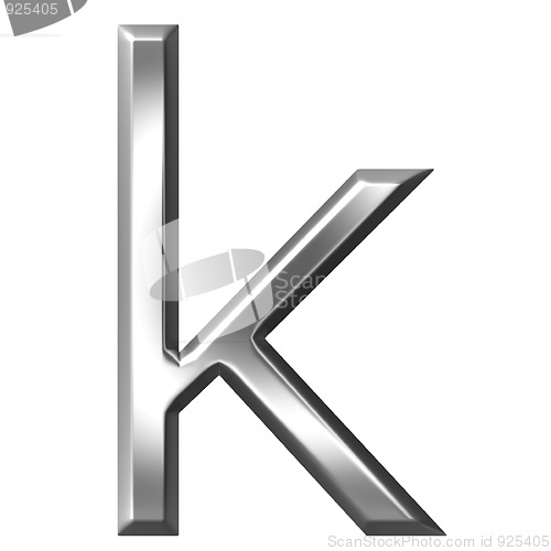 Image of 3d silver letter k