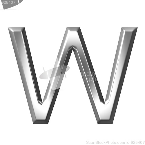 Image of 3d silver letter w