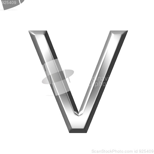 Image of 3d silver letter v