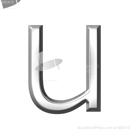 Image of 3d silver letter u