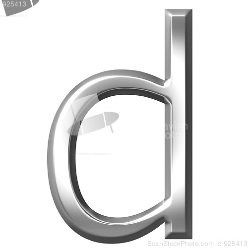 Image of 3d silver letter d