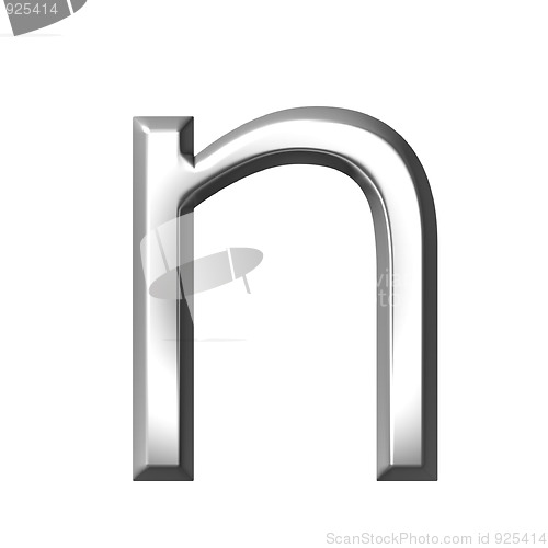 Image of 3d silver letter n