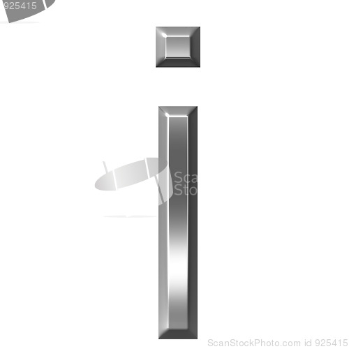 Image of 3d silver letter i