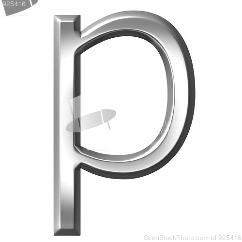 Image of 3d silver letter p