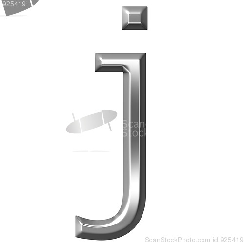 Image of 3d silver letter j