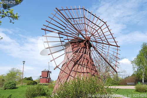 Image of Two Red Windmills