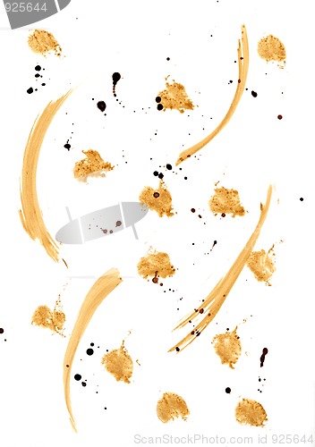 Image of Collection of coffee splashes and stains